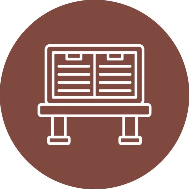 Bir ahşap tablo simgesinin vektör çizimi