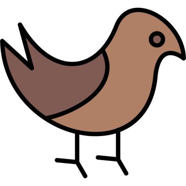 kuş vektör renk çizgisi simgesi