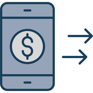 ödemeli cep telefonu simgesi tam taslak biçimi