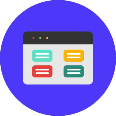 Web arayüzü vektör simgesi, basit vektör illüstrasyonu