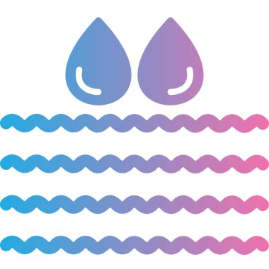 su damlası simgesi, vektör illüstrasyonu