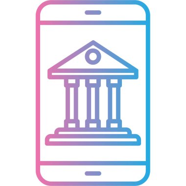 Banka binası ikonu. Vektör illüstrasyonu