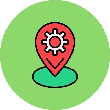 konum simgesi. Web için konum vektör simgelerinin basit illüstrasyonu