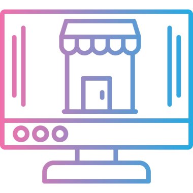 Dükkan. Web simgesi basit illüstrasyon