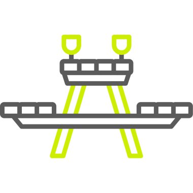 Demiryolu köprüsü ikon vektör illüstrasyonu