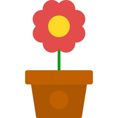 pot vektör çizim çiçek