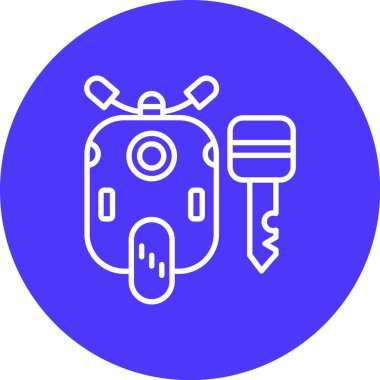 Araba anahtar simgesi, vektör çizim