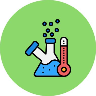 Kimyasal şişeyle test tüpü. Laboratuvar simgesi. vektör.
