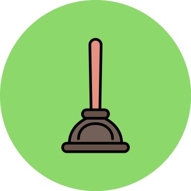 Süpürge. Web simgesi basit illüstrasyon