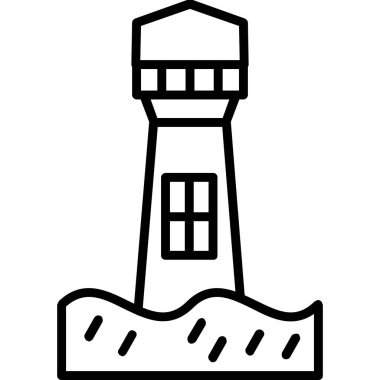 deniz feneri web simgesi, basit vektör illüstrasyonu
