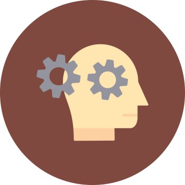 Dişli düz vektör simgesine sahip baş