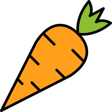 Doldurulmuş ana hatlarıyla havuç sebze ikonu