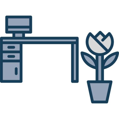 Çiçek saksısı. Basit illüstrasyon