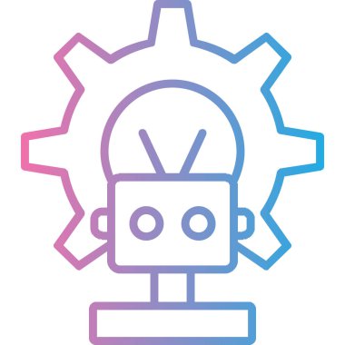 Yapay zeka ikonu. vektör illüstrasyonu