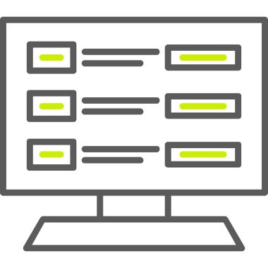 Web tasarımı ve geliştirme renkli çizgi simgesi.