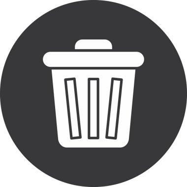 Çöp kutusu simgesi, basit vektör illüstrasyonu