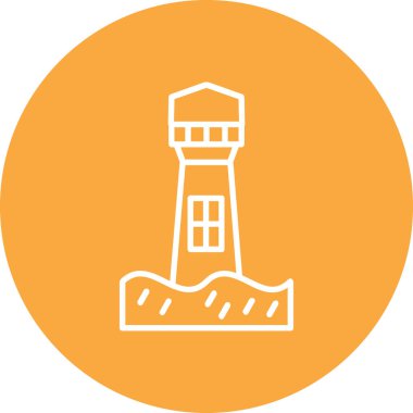 deniz feneri ikonu vektör illüstrasyonu