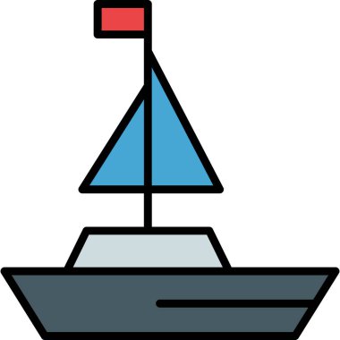 Tekne. Web simgesi basit illüstrasyon