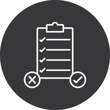 Kontrol listesi web simgesi, basit vektör illüstrasyonu