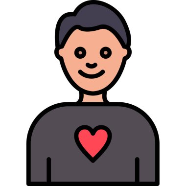 Kalp ikonu vektör illüstrasyonu