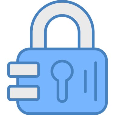 Kilit simgesini ana hatlar biçiminde kilitle