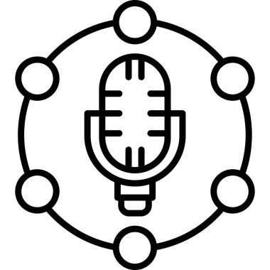 Mikrofon. Web simgesi basit tasarım