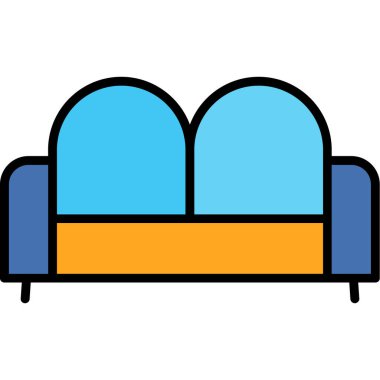 Koltuk mobilyası ikonu. ana hat kanepe koltuk vektör simgesi düz izole