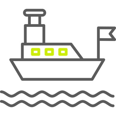 Gemi vektör simgesi. Grafik ve web tasarımı için illüstrasyon tasarımı.