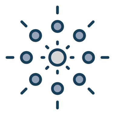 Güneş vektör simgesi. biçim düz sembol, düz mavi renk, yuvarlak açılar, beyaz arkaplan.