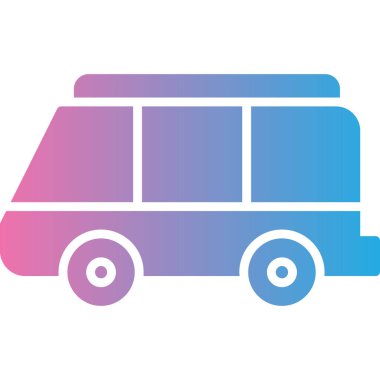 Otobüs. Web simgesi basit illüstrasyon