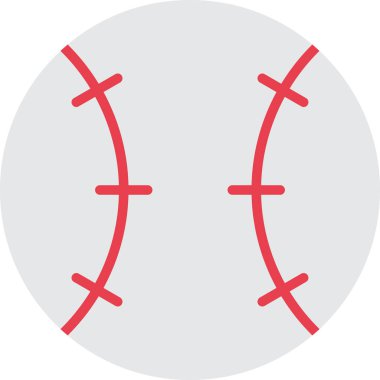 beysbol düz renk simgesi.