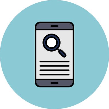 Büyütme cam simgesi, vektör illüstrasyonu