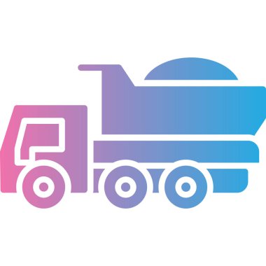 Kamyon vektör simgesi. biçim düz sembol, mor renk, yuvarlak açılar, beyaz arkaplan