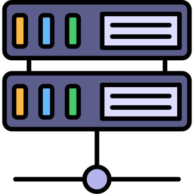 veritabanı sunucu ağı simgesi - taslak biçimi