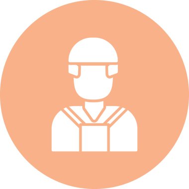 İşçi. Web simgesi basit illüstrasyon