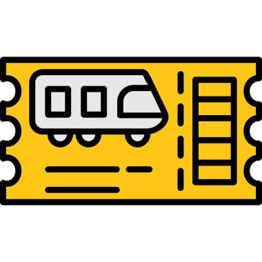 Tren Bilet simge vektör çizim