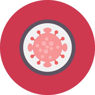 covid 19 parçacık simgesi düz tasarım