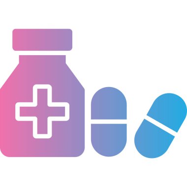 İlaç. Web simgesi basit illüstrasyon