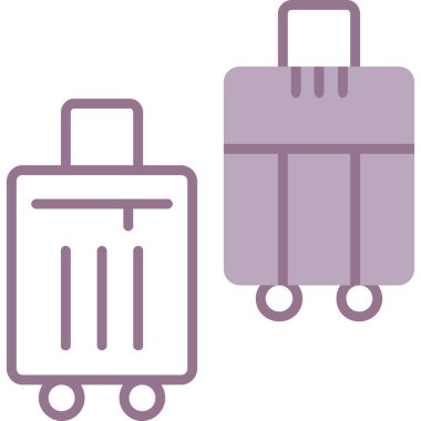 Bavul. Web simgesi basit illüstrasyon