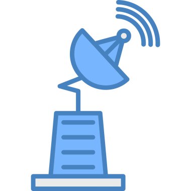 hava uydu anten simgesi ana hatlarıyla doldurulmuş