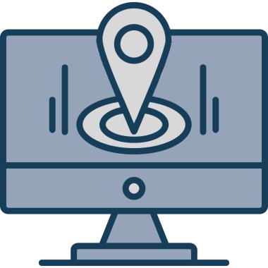 harita konum gezinme simgesi doldurulmuş ana hat biçimi