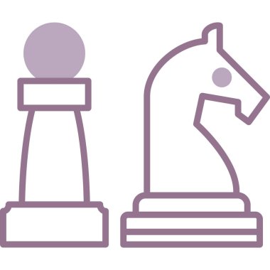 Satranç atı satranç ikonu ana hat biçiminde