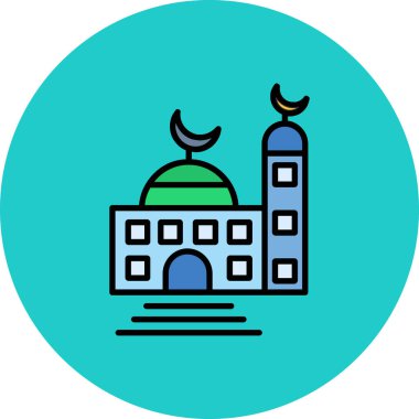 raamadan cami simgesi vektör illüstrasyonu