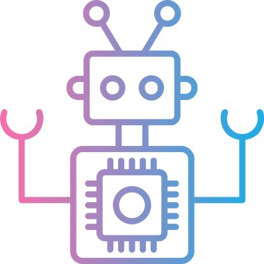 robot. Web simgesi basit illüstrasyon