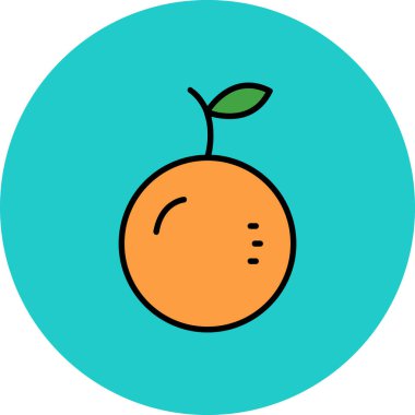 Tatlı portakallı meyve kawaii karakteri