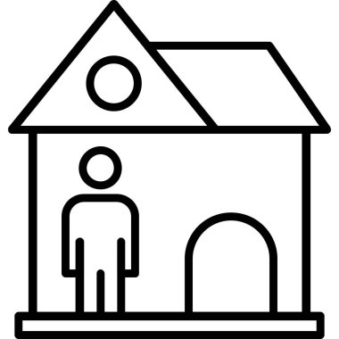 Ev. Web simgesi basit illüstrasyon