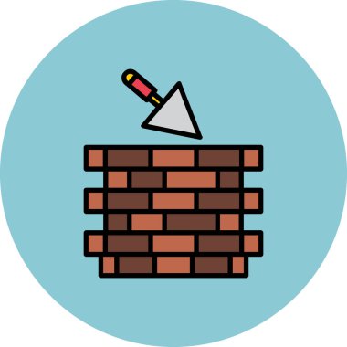 Tuğla duvar simge vektör çizim