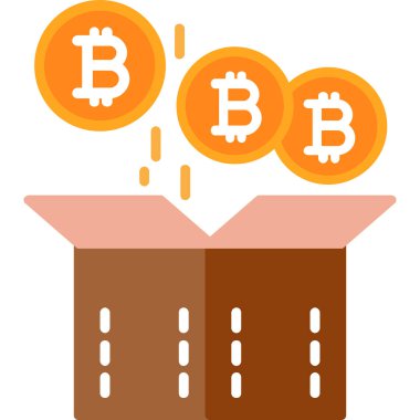 Şifreleme para birimi bitcoin simgesi, düz biçim