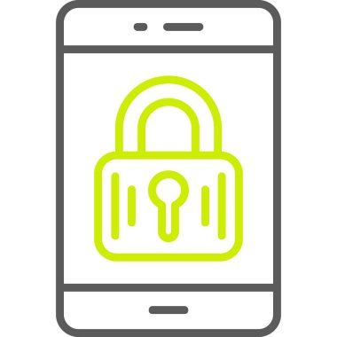 mobil kilit simgesi, vektör illüstrasyonu