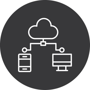 Bulut hesaplama simgesi vektör illüstrasyonu